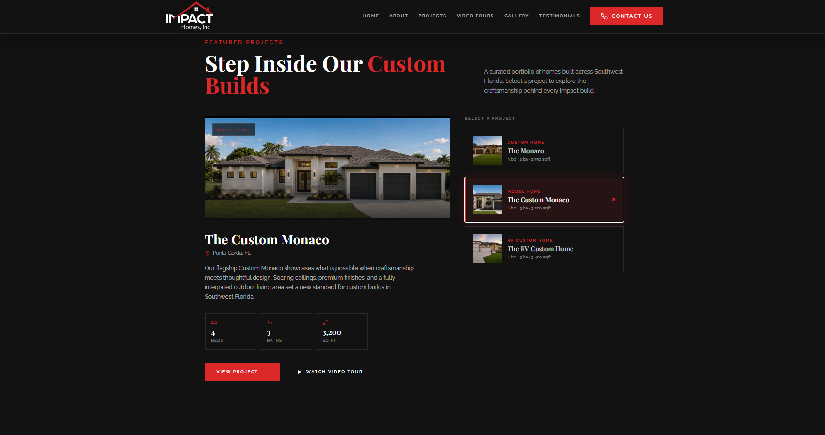 Impact Homes featured projects page
